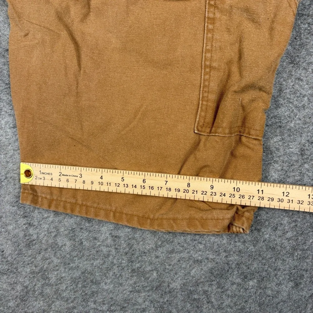 Dickies Carpenter Shorts Mens 34 Brown Duck Canvas Utility Workwear Outdoors
